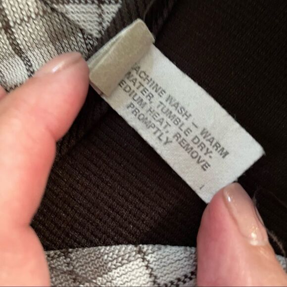 Vintage 70s Brown Plaid Skirt Button Front Short Sleeve Wide Collar 10 - Picture 10 of 11